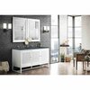 James Martin Vanities Athens 60in Double Vanity, Glossy White w/ 3 CM Charcoal Soapstone Quartz Top E645-V60D-GW-3CSP